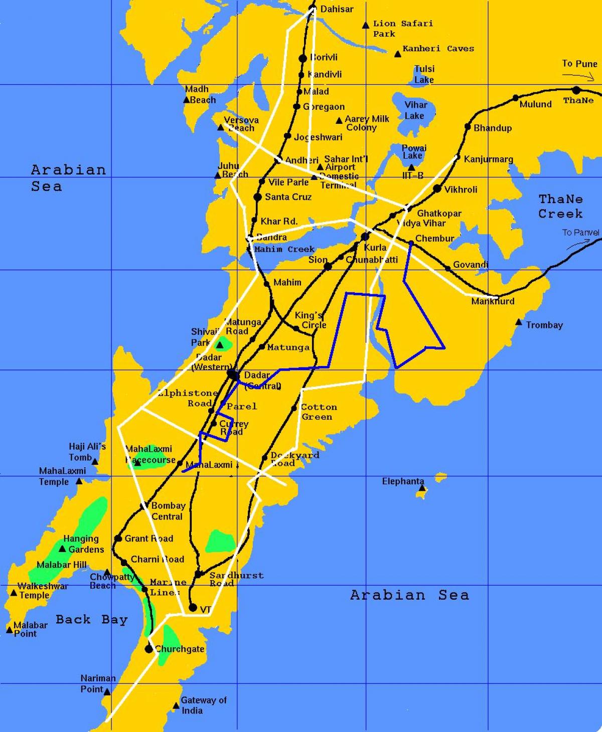 ممبئی مونو ریل کا نقشہ