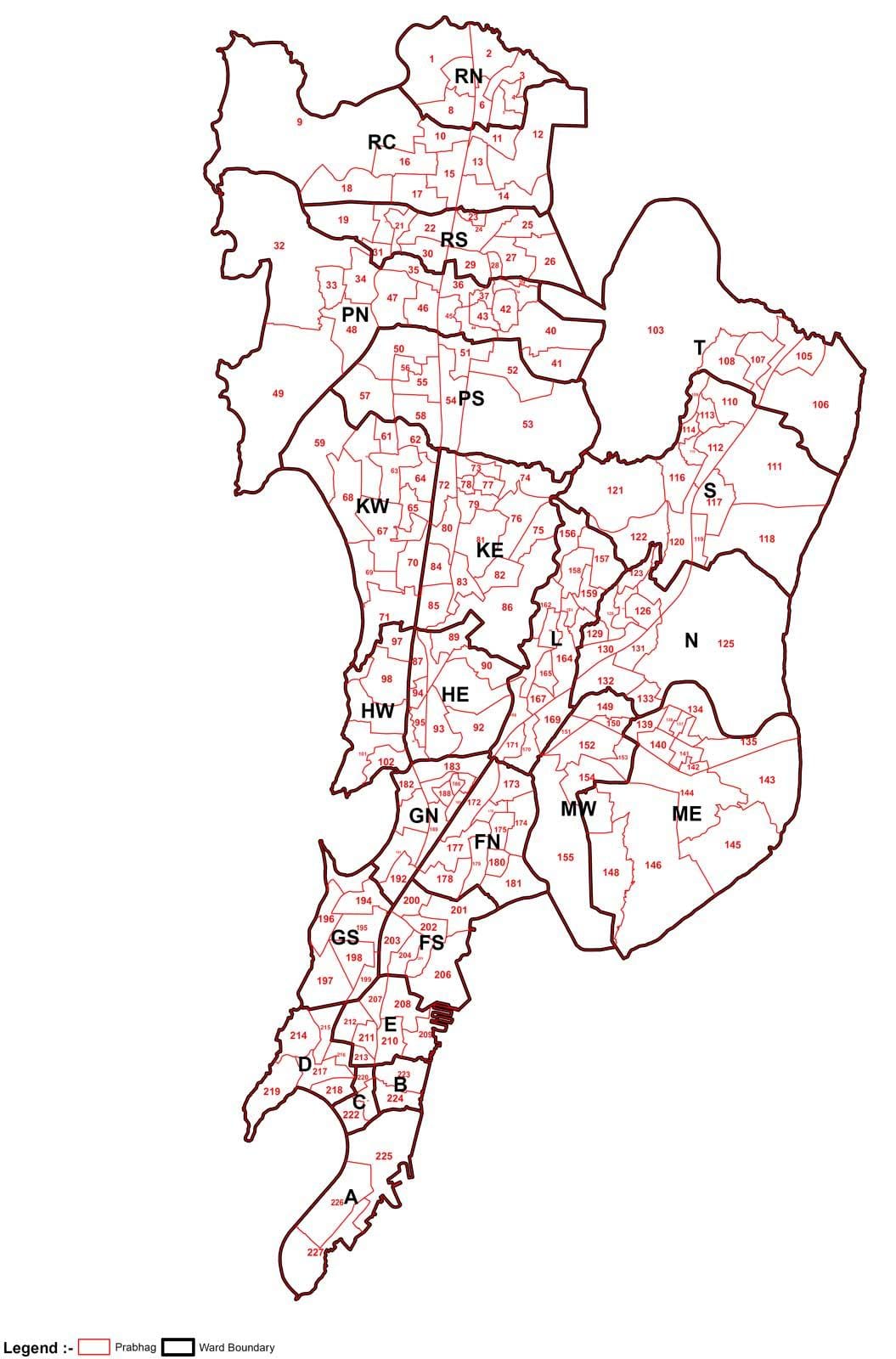 ممبئی نقشہ علاقے کے وار