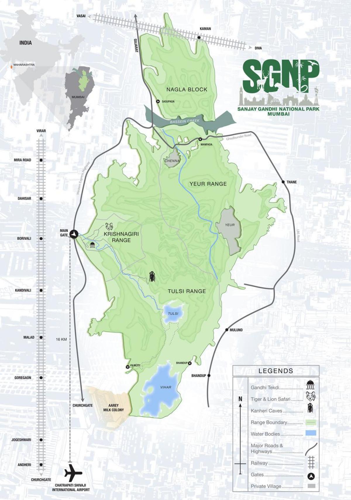 نقشہ کے سنجے گاندھی نیشنل پارک
