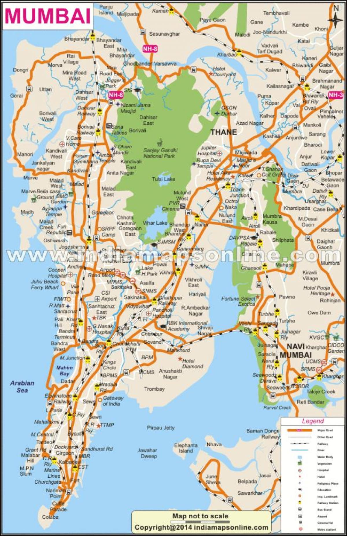 نقشہ ممبئی کے مقامی
