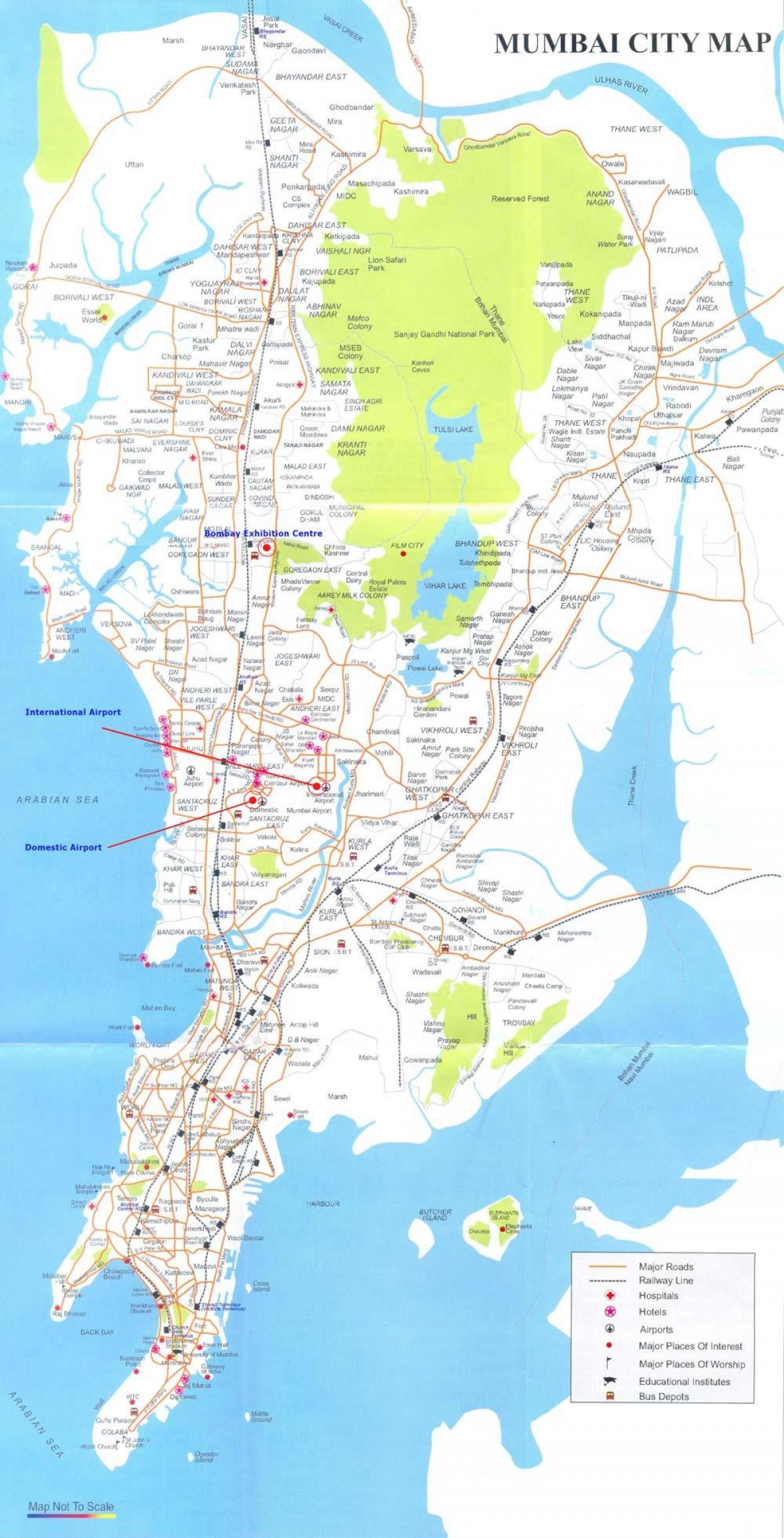 ممبئی کے ایک نقشے پر