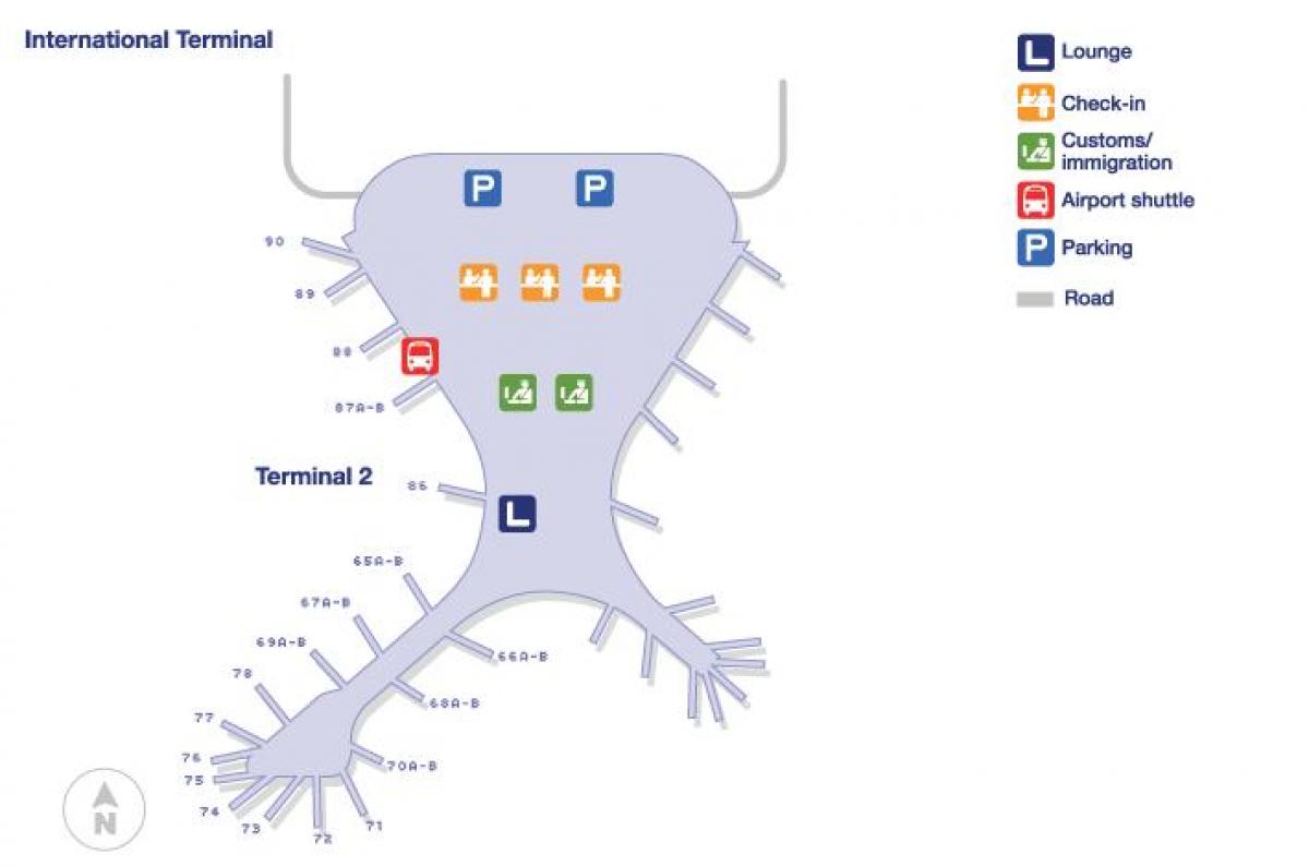 ٹرمینل 2 ممبئی ہوائی اڈے کا نقشہ