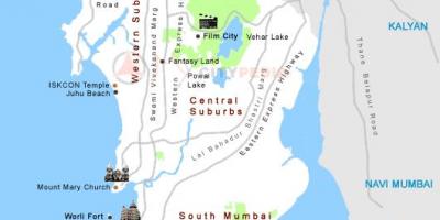 بمبئی شہر سیاحوں کی نقشہ
